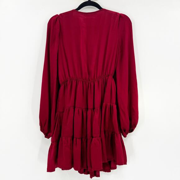 Elegant Red Ruffle Mini Dress - Picture 3 of 5